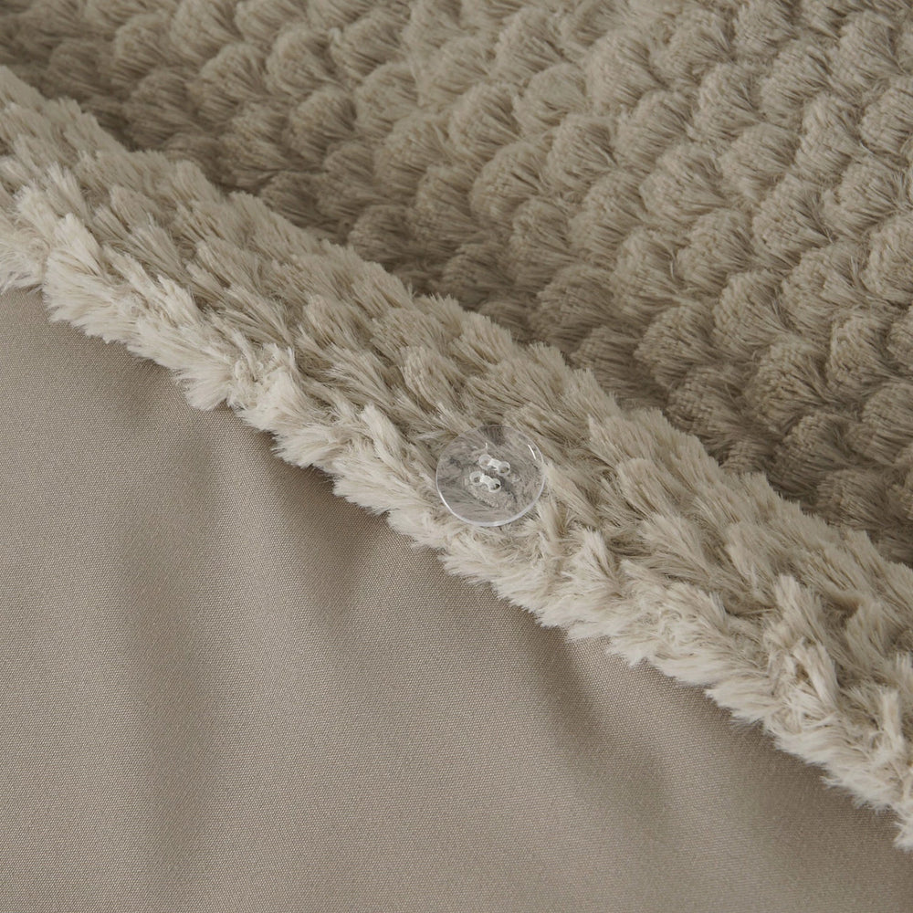 Teddy Fur dekbedovertrek onderkant microvezel - taupe