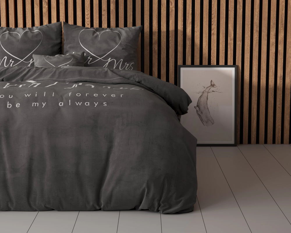 Sleeptime dekbedovertrek Mr & Mrs Heart - microvezel - 1-persoons (140x220 + 60x70 cm)