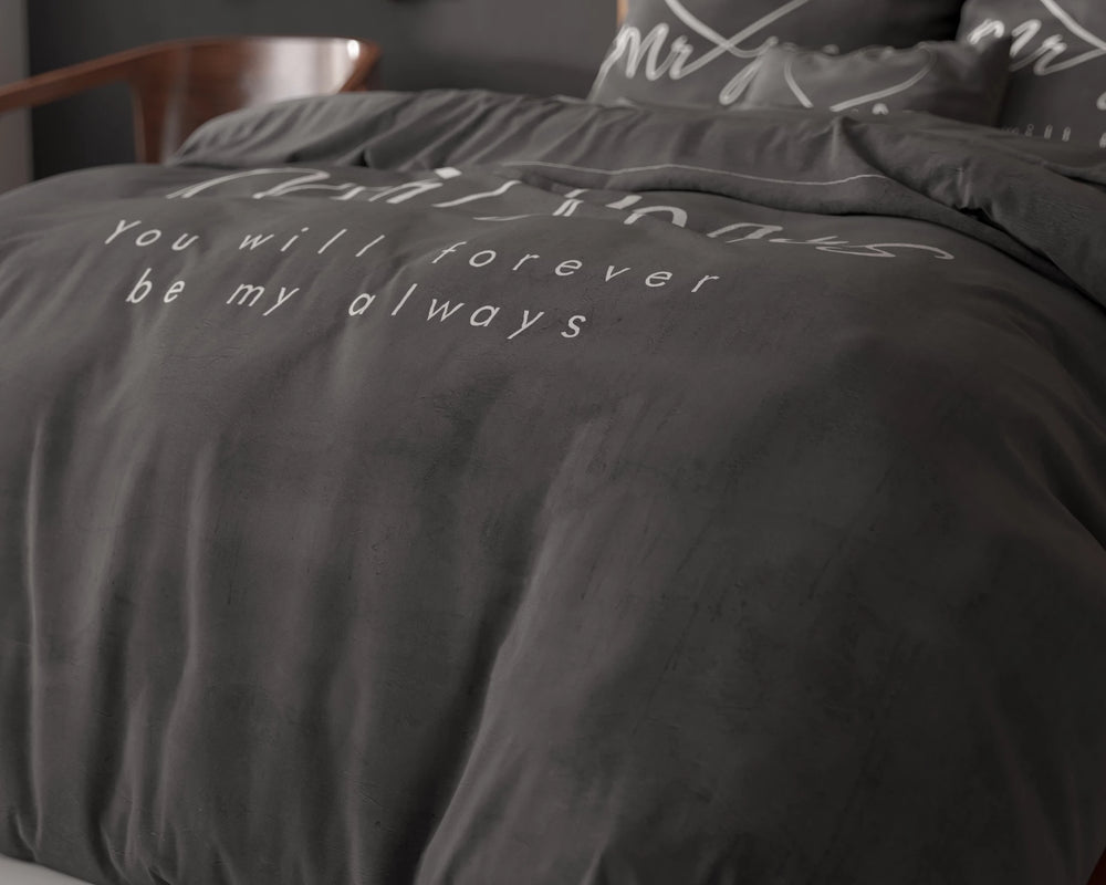 Sleeptime dekbedovertrek Mr & Mrs Heart - microvezel - 1-persoons (140x220 + 60x70 cm)