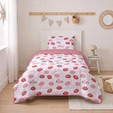 Sleeptime kinderdekbed zonder overtrek Kusjes - Wit - Incl. kussensloop - 140x200 cm
