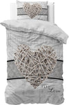 Sleeptime dekbedovertrek Home is Heart - wit - microvezel - 2-persoons (200x220 + 2st. 60x70 cm)