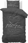 Sleeptime dekbedovertrek Mr & Mrs Heart - microvezel - 1-persoons (140x220 + 60x70 cm)