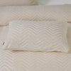 Teddy dekbedovertrek onderkant microvezel - Chevron - crème -  1-persoons (140x220 + 60x70 cm)