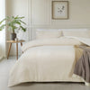 Teddy dekbedovertrek onderkant microvezel - Chevron - crème -  1-persoons (140x220 + 60x70 cm)