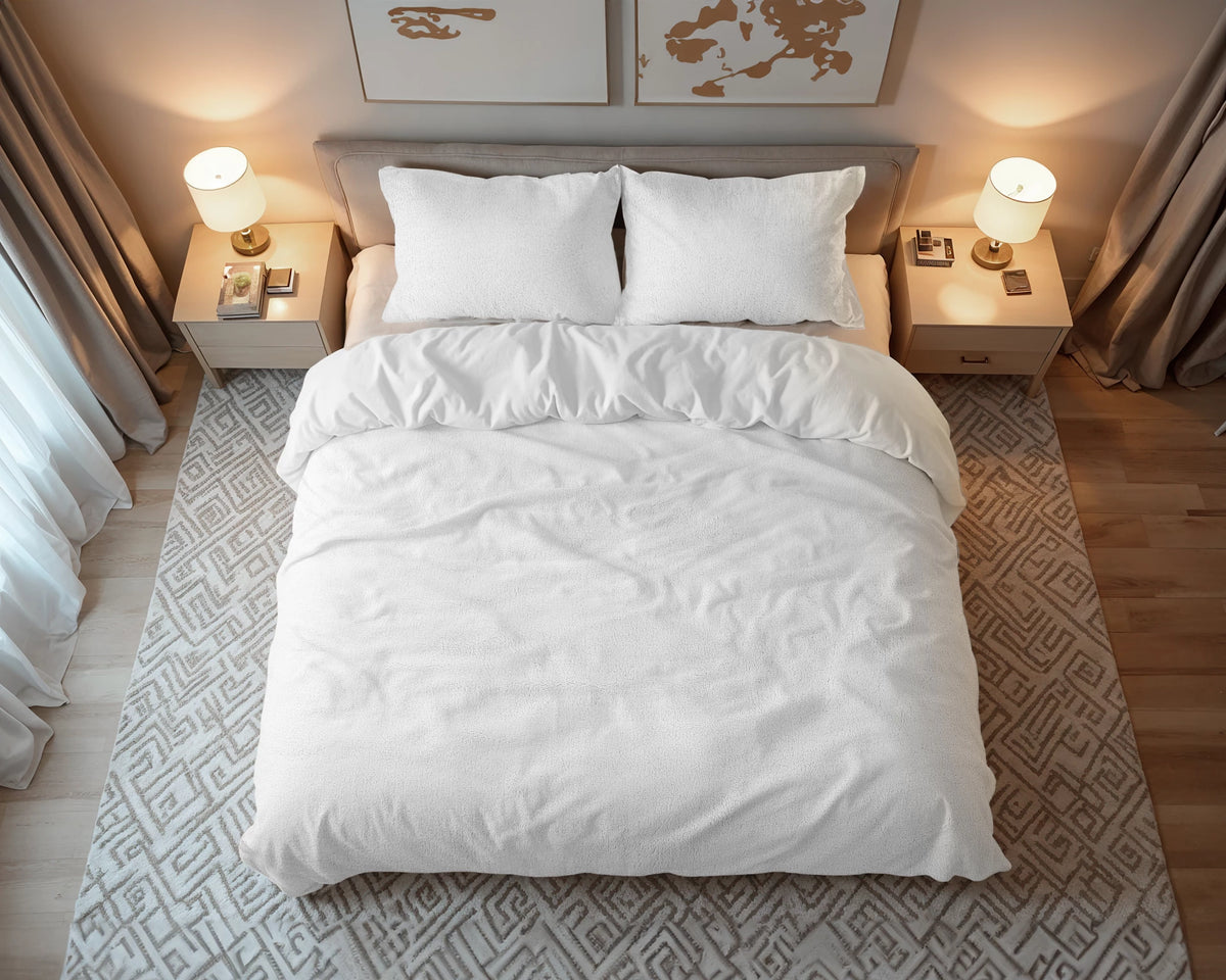 Teddy dekbedovertrek onderkant katoen - wit - lits-jumeaux (240x220 + 2 st 60x70cm)