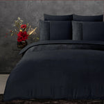 Sleeptime dekbedovertrek Crossline Velvet - zwart - microvezel