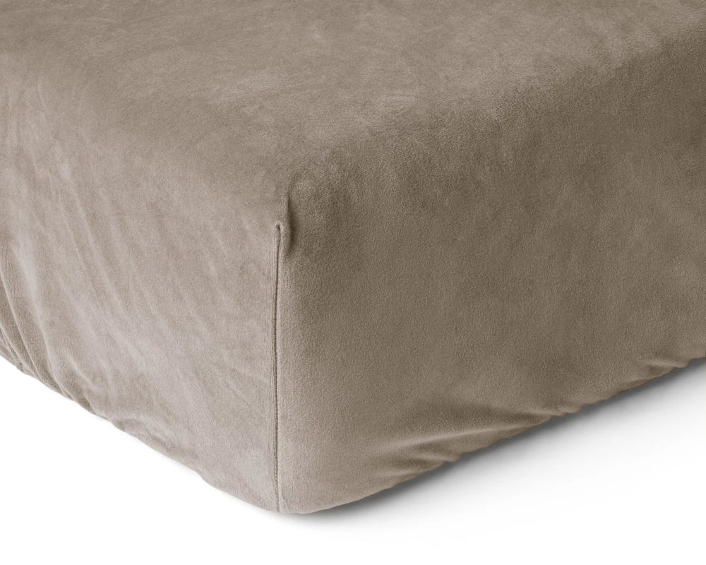 Velvet hoeslaken - Taupe