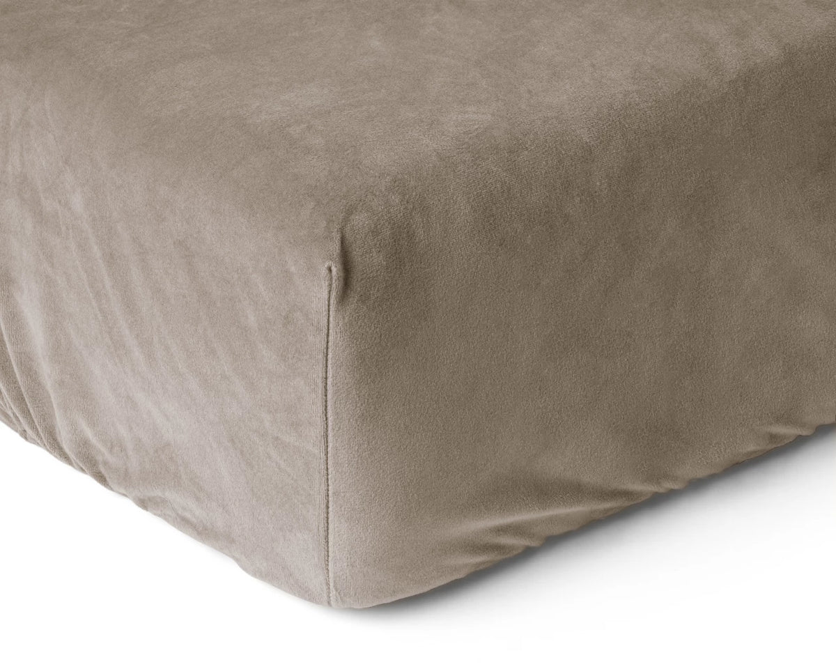 Velvet hoeslaken - Taupe