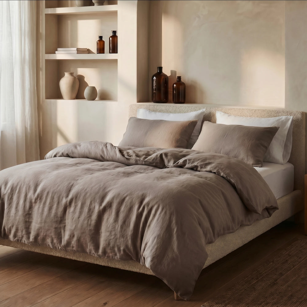 Dreamhouse dekbedovertrek Stone Washed - Katoen - Taupe