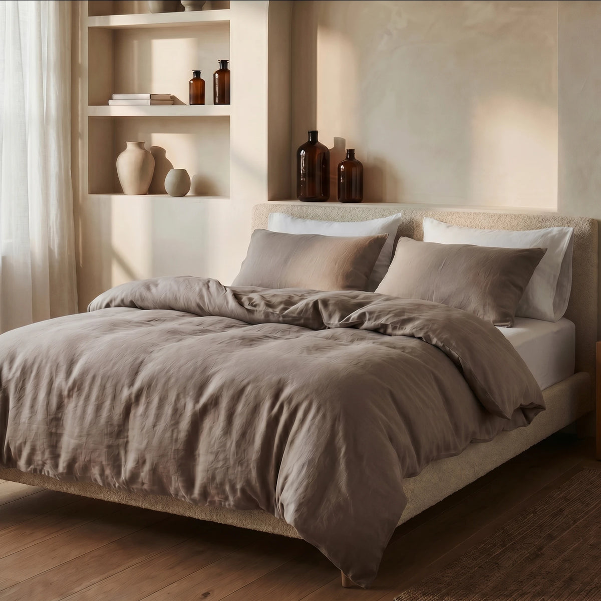 Dreamhouse dekbedovertrek Stone Washed - Katoen - Taupe