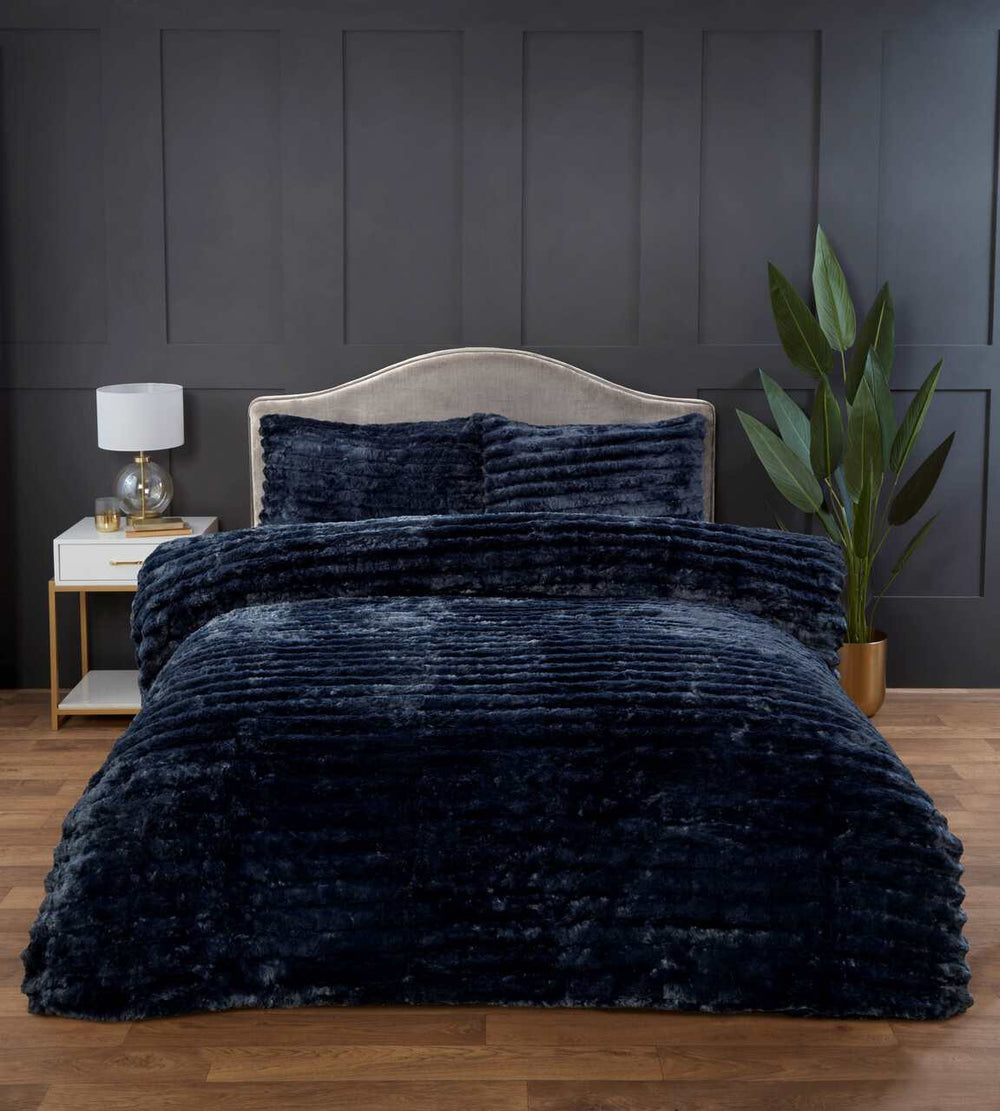 Rabbit Faux Fur fleece dekbedovertrek - Blauw