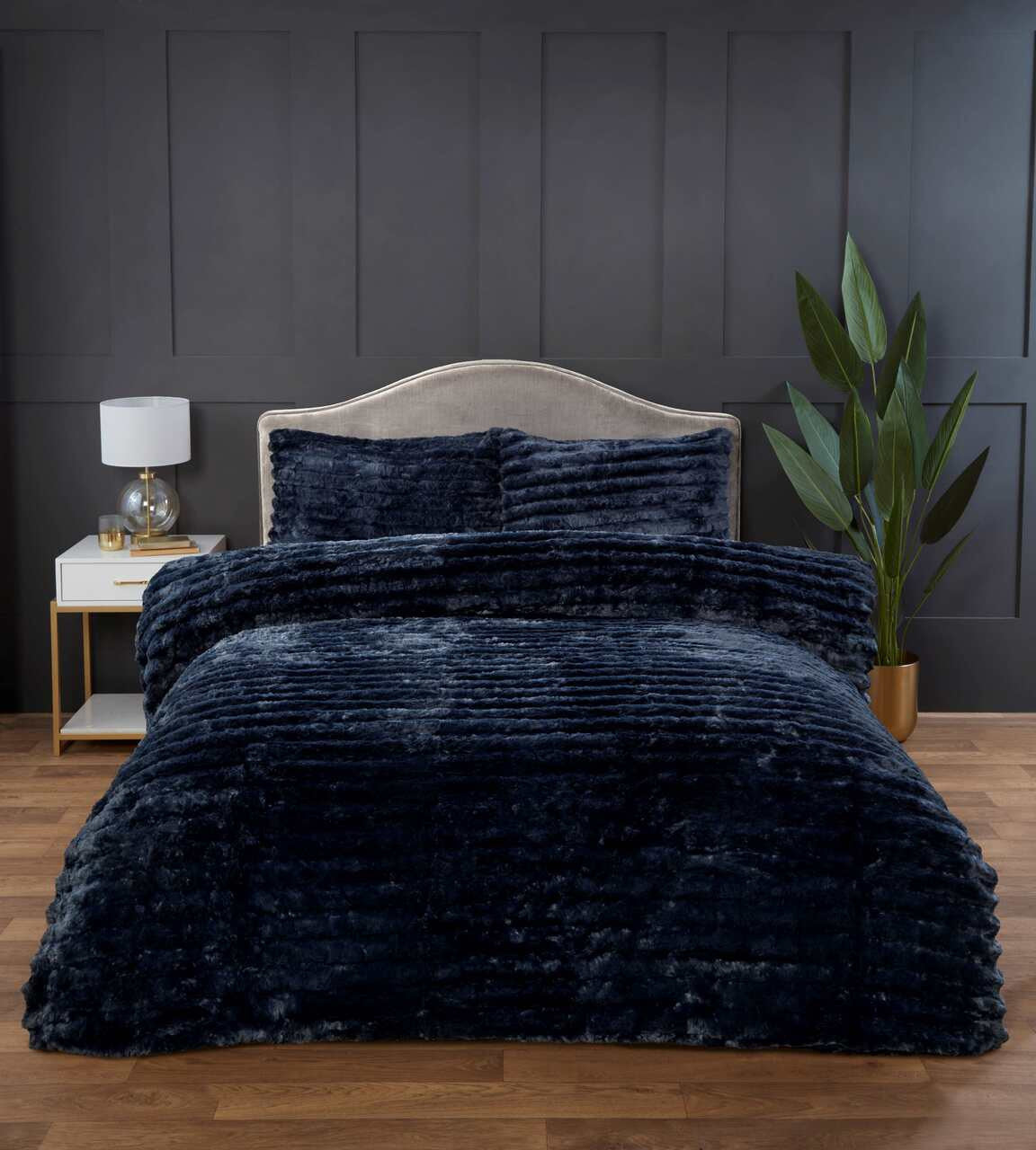 Rabbit Faux Fur fleece dekbedovertrek - Blauw