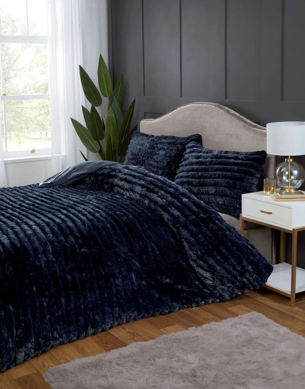 Rabbit Faux Fur fleece dekbedovertrek - Blauw