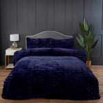 Rabbit Faux Fur dekbedovertrek - fleece - Navy blauw - 1-persoons