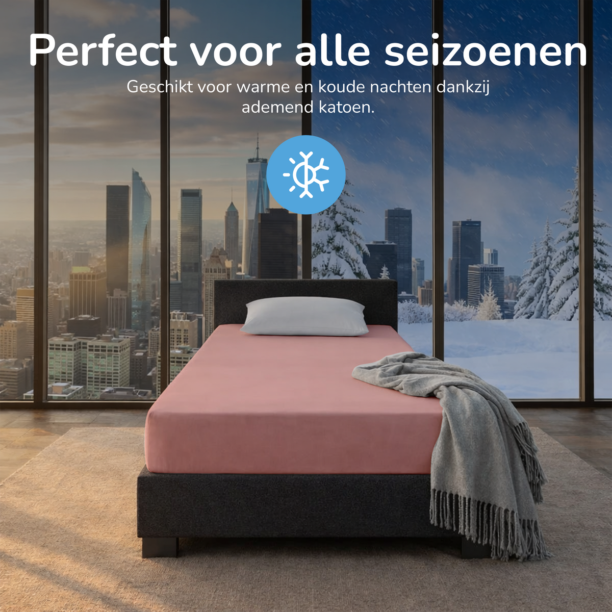 Hoeslaken - Katoen  - Roze