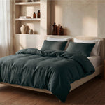 Dreamhouse dekbedovertrek Stone Washed - Katoen - Donker groen