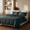 Dreamhouse dekbedovertrek Stone Washed - Katoen - Donker groen