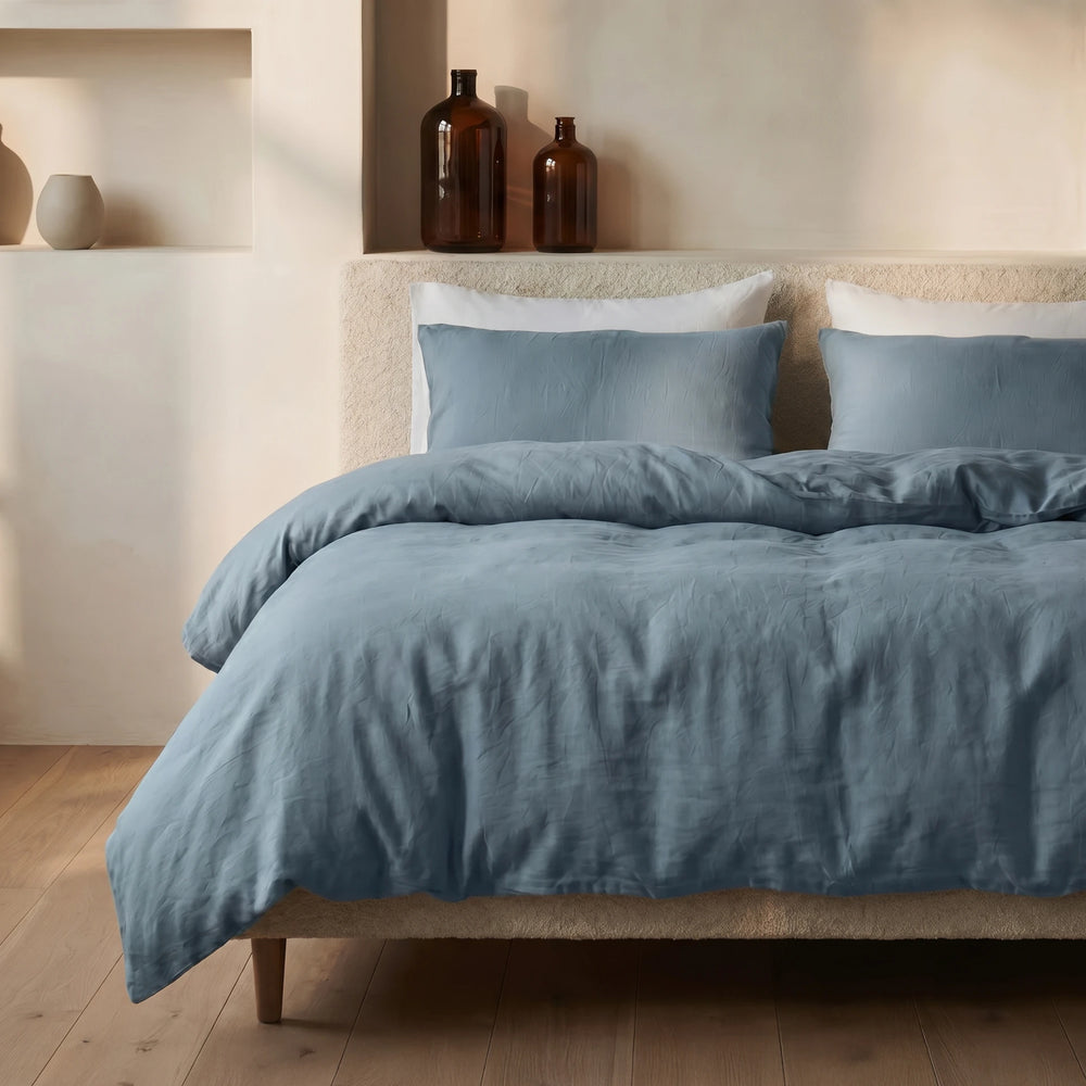 Dreamhouse dekbedovertrek Stone Washed - Katoen - Blauw
