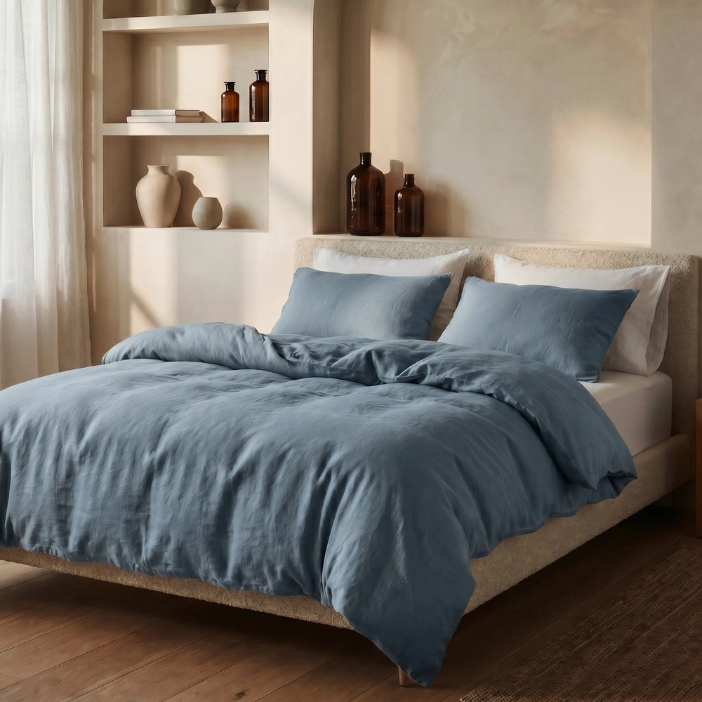 Dreamhouse dekbedovertrek Stone Washed - Katoen - Blauw