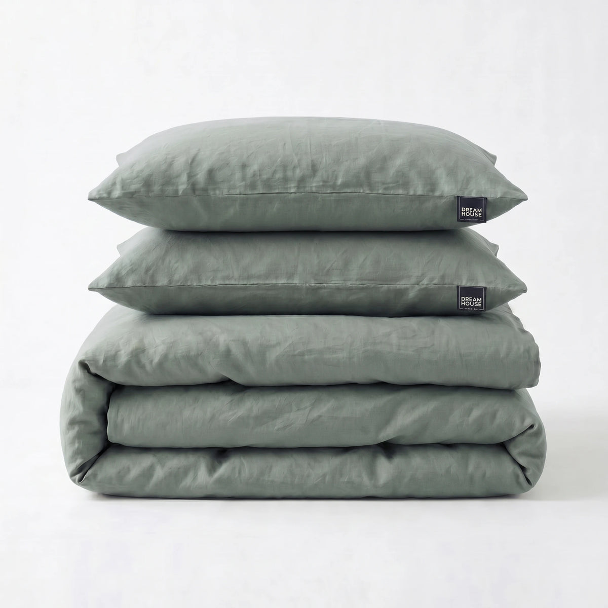 Dreamhouse dekbedovertrek Stone Washed - Katoen - Groen