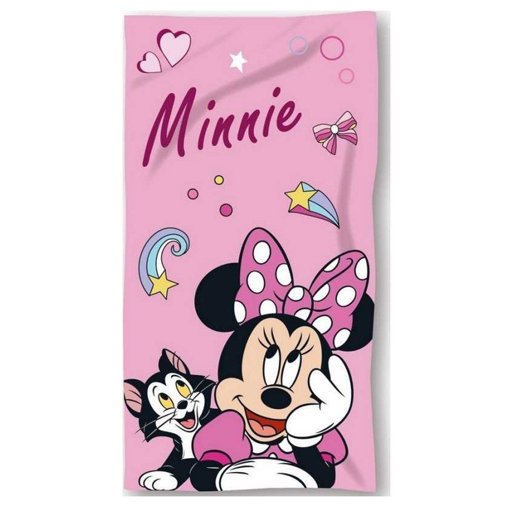 Strandlaken Minnie Mouse met Figaro - katoen - handdoek 70x140 cm