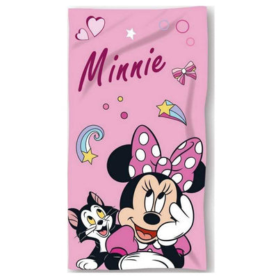 Strandlaken Minnie Mouse met Figaro - katoen - handdoek 70x140 cm