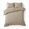 Teddy dekbedovertrek Check - onderkant microvezel - taupe