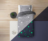 Teddy Fleece kinderdekbedovertrek - Glow in the dark - Stars - Grijs
