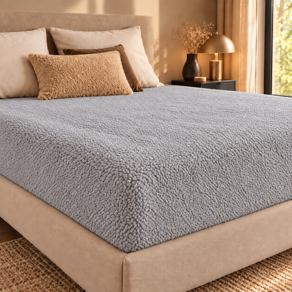 Teddy fleece hoeslaken - Grijs
