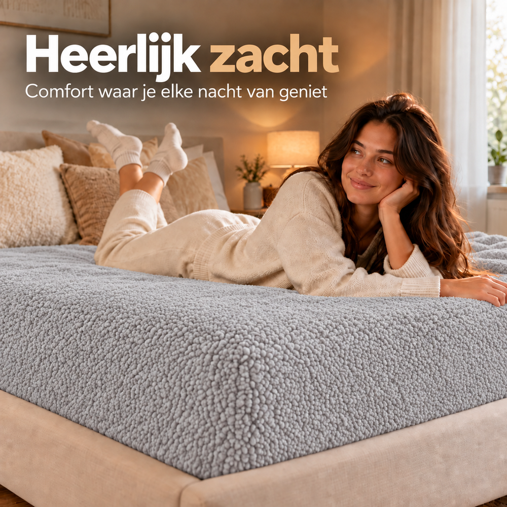 Teddy fleece hoeslaken - Grijs