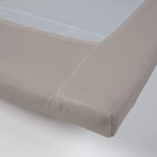 Topper hoeslaken - katoen - zand - 90x220 cm