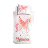 Kinderdekbedovertrek Unicorn roze - katoen - 1-persoons