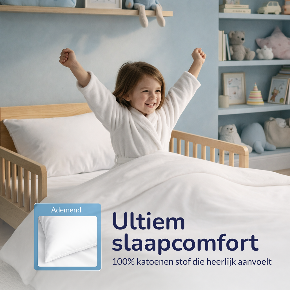 Decoware ledikant dekbedovertrek uni - wit - katoen