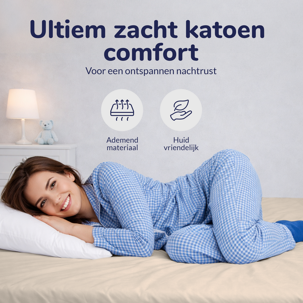 Hoeslaken - katoen - zand