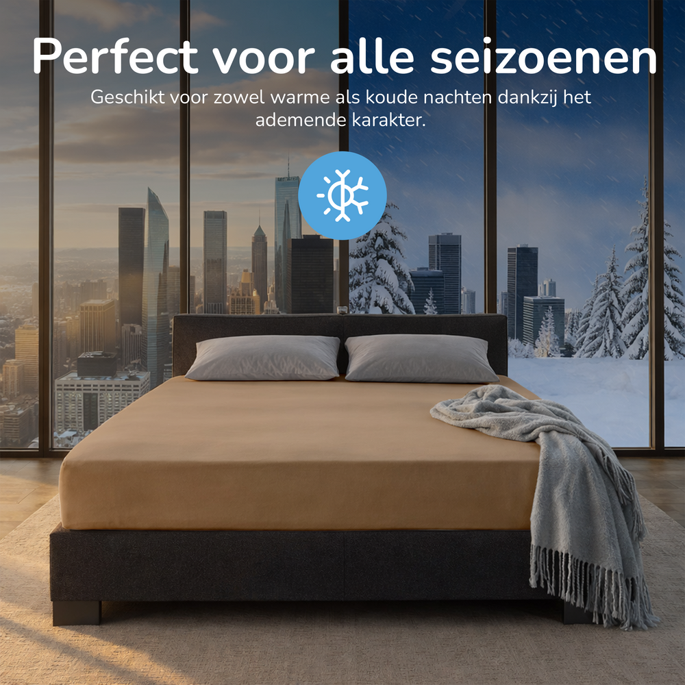 Hoeslaken - jersey - zand