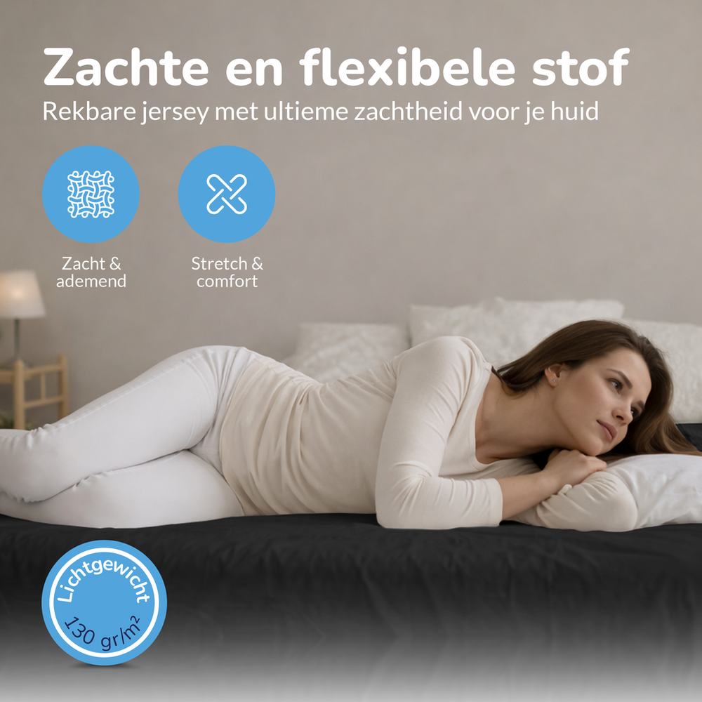 Hoeslaken - Jersey - Zwart