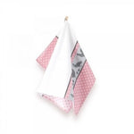 Theedoek Kippen roze